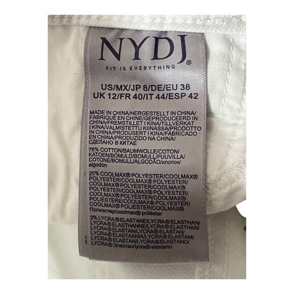 NYDJ Jeans Denim Cotton Slim Bootcut white size 8 - Picture 6 of 7